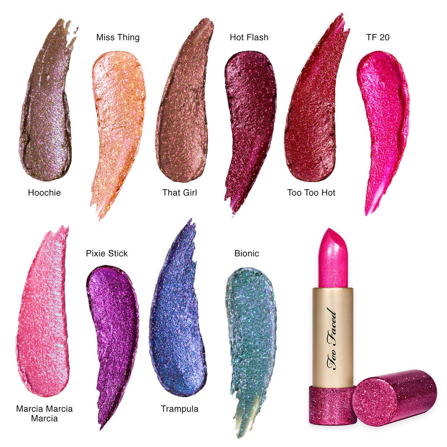 Too Faced THROWBACK METALLIC SPARKLE LIPSTICK